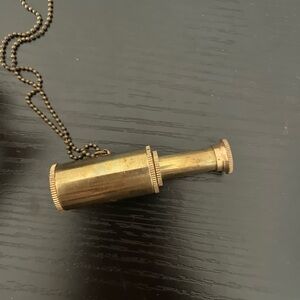 Brass mini telescope necklace